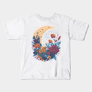 Floral Moon Kids T-Shirt
